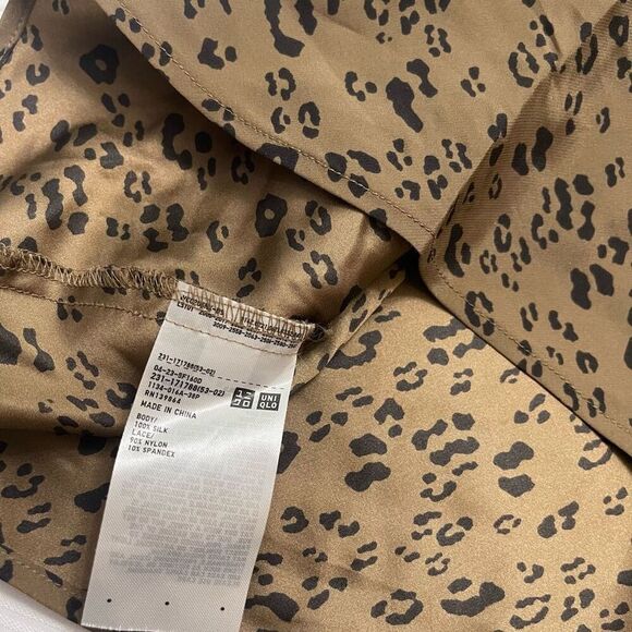 Carine Roitfeld Paris x Uniqlo Brown Black Leopard Lace Silk Tank Top Size XS - Picture 6 of 6